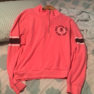 Bright Pink zip up sweatshirt PINK Victoria Secret